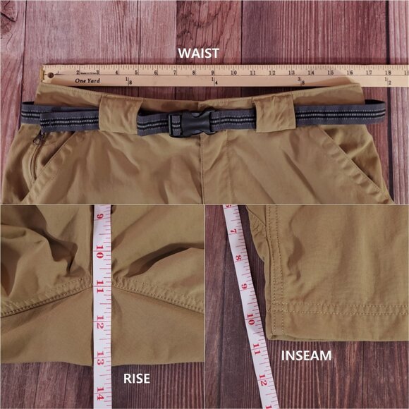 Duluth Trading Co Mens Size Large Dry on the Fly Cargo Shorts Belted Tan Nylon - Picture 11 of 11